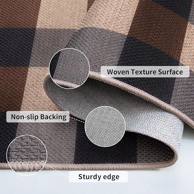 Tangsoo Checkered 4x6 Washable Easy Jute Area Rug - Image 3