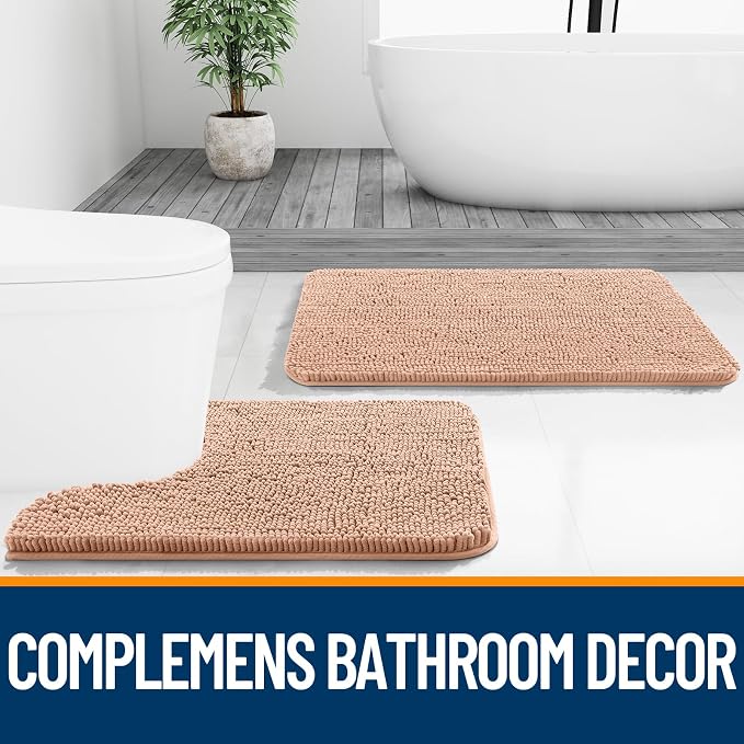 OLANLY Bathroom Runner Rugs 47x24, Extra Soft Absorbent Chenille Bath Rugs - Image 7