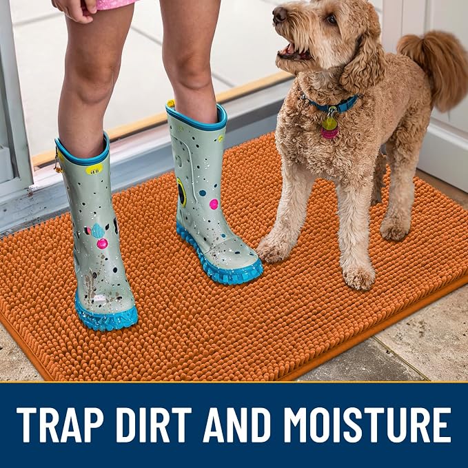 Smiry Dog Door Mat for Muddy Paws 59x35, Absorbent Dirt Trapper, Non-Slip - Image 3
