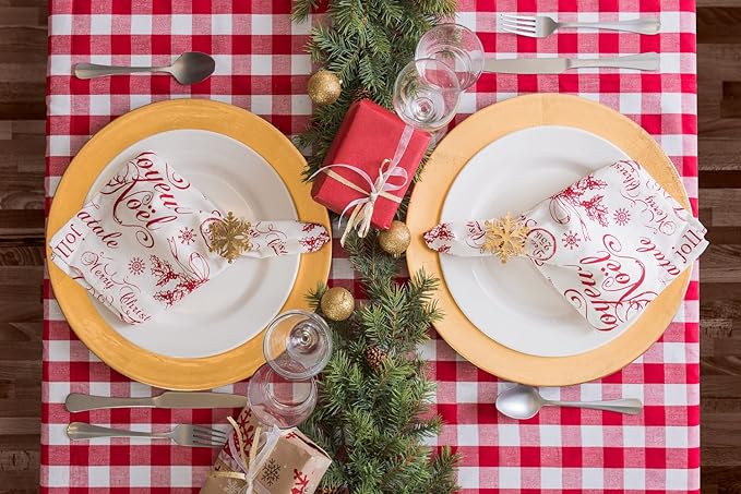 DII Checkered Tabletop Collection 100% Cotton, Machine Washable, Tablecloth - Image 7