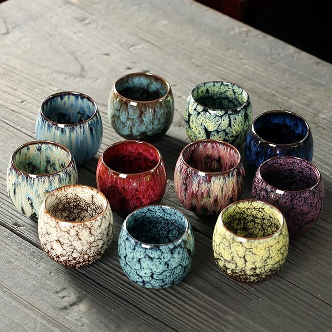 Ceramic Mug Chinese Kung Fu Coffee Cup Infuser Teacup Handmade Handleless - Image 4