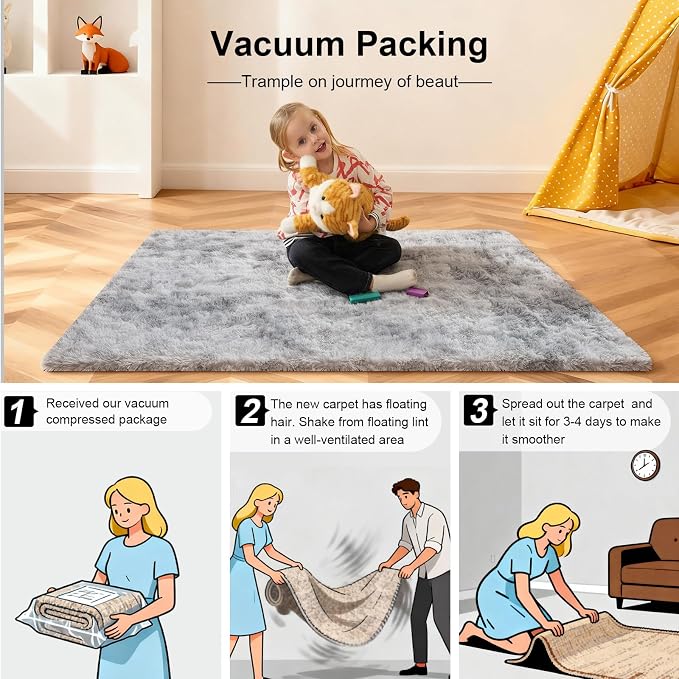 8x10 Area Rugs for Living Room, Large Fluffy Rugs for Bedroom, Fuzzy Shag Soft - Image 5