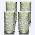 abrwyy Green Glassware, Vintage Drinking Glasses, 12oz Highball Glasses | by abrwyy