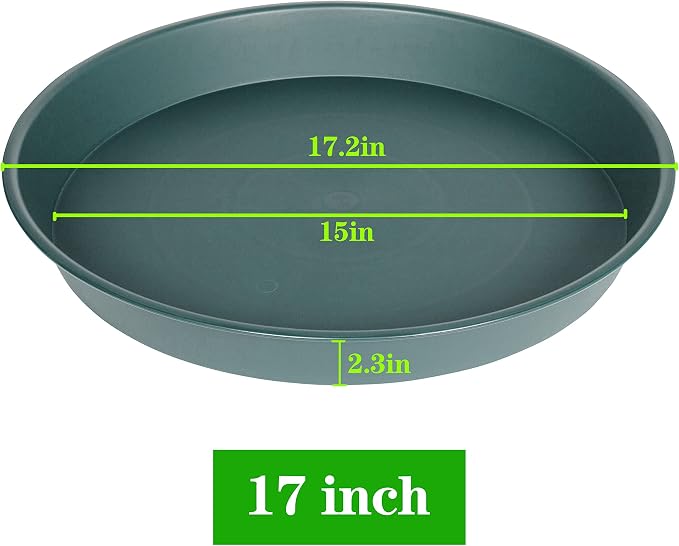 4 Pack of 16 17 inch Plant Saucer, 2.3" Depth, Heavy Duty Deep Plant Trays - Image 3
