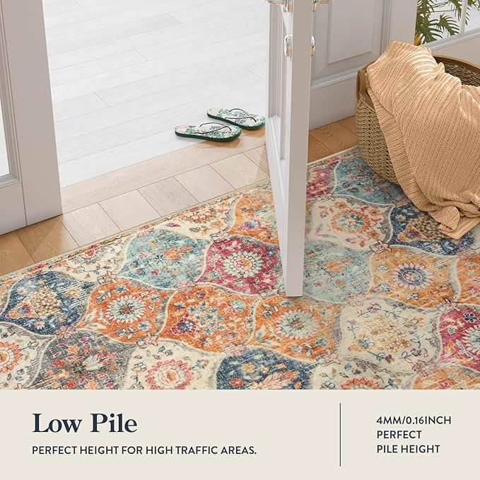 Lahome Moroccan Washable Runner Rug 2x10, Kitchen Runners - Image 4