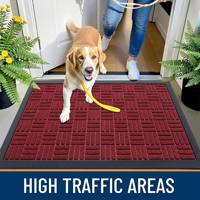 OLANLY Front Door Mat Outside Entrance 47x17, Heavy Duty Sturdy Natural Rubber - Image 5
