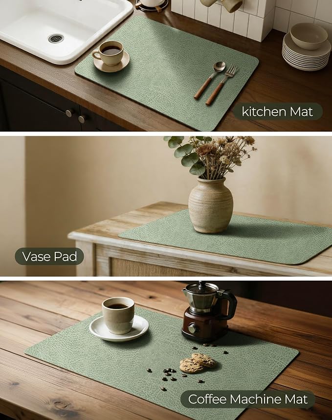 Leetaltree Reversible Faux Leather Placemats Set of 6, 12x17 Inch, Heat - Image 6