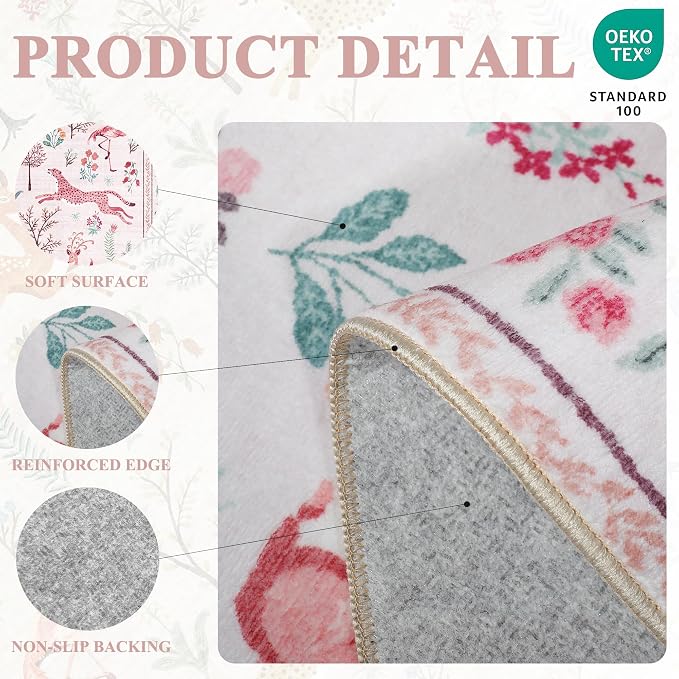 DUKINO 2x3 Rug, Washable Animal Rugs - Image 4