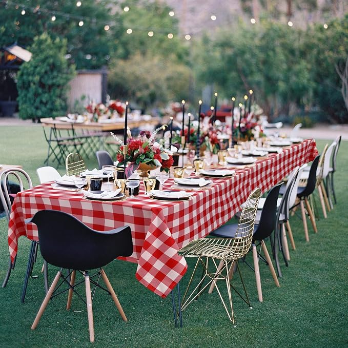 Checkered Tablecloth Rectangle 2 Pack 52 x 70 inch, Stain and Wrinkle Resistant - Image 4
