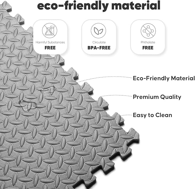 36 Pack Home Gym Mat, Puzzle Exercise Mat, EVA Interlocking Foam Floor Tiles - Image 4