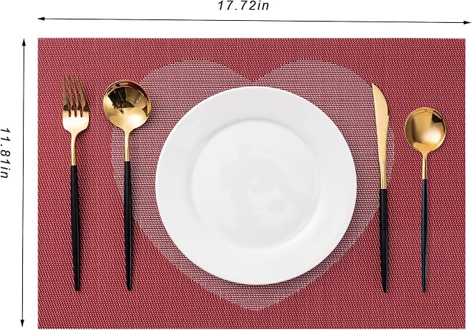 Placemats Set of 4 Washable Indoor | Outdoor Vinyl Place Mats - Image 2