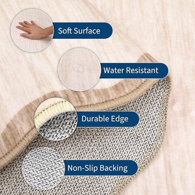 GarveeHome Scalloped Round Area Rugs 4ft, Washable Small Non-Slip, Soft Boho - Image 5