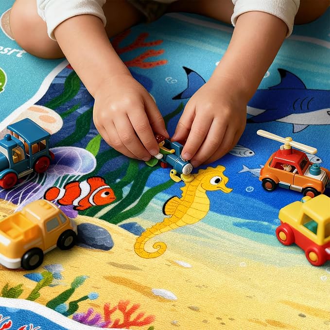 ABC Kids Ocean Rug for Playroom, 4x6 ft Alphabet Classroom Rug, Educational - Image 7