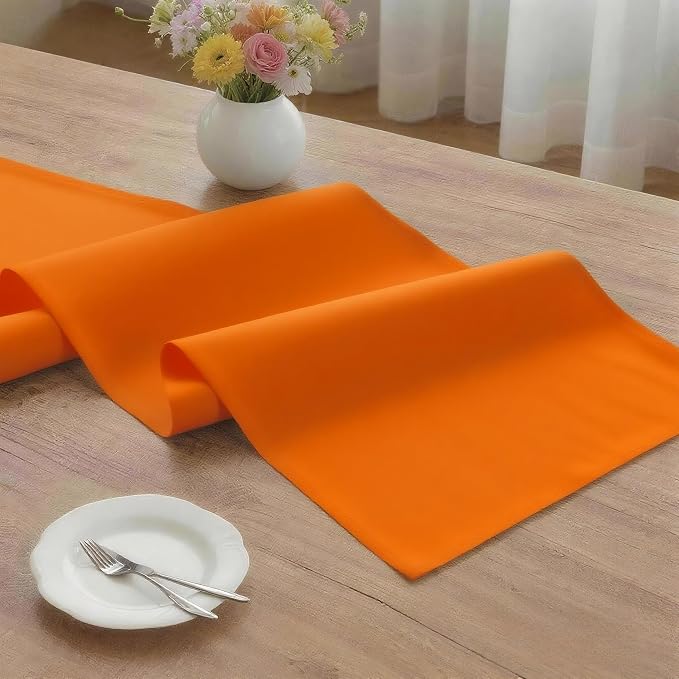 MEANMOY Orange Table Runner 36 Inches Long Waterproof Table Runners | Washable - Image 3