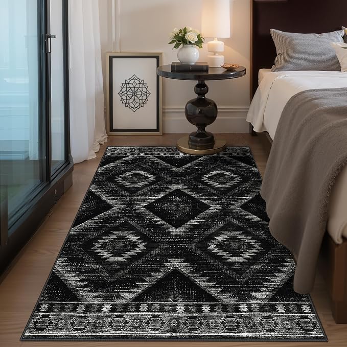 BESTSWEETIE Area Rug 4x6 Rug Machine Washable Non-Slip Low Pile Print Pattern - Image 2