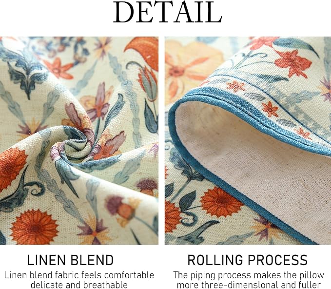 Designer French Linen Long Table Runner, Colorful Floral Pattern, Dining Table - Image 5