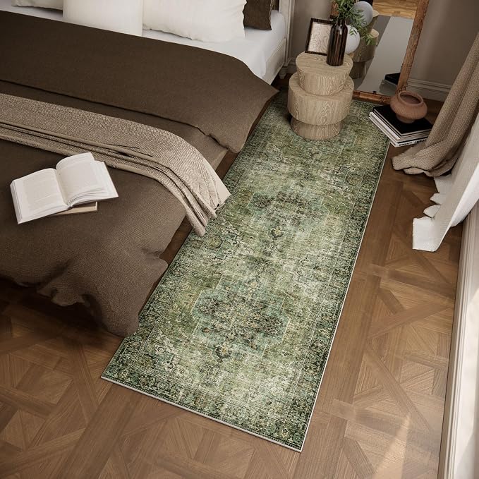 Machine Washable Kitchen Runner Rug: 2'6"x8' Hallway Rug Non Slip Low-Pile - Image 3
