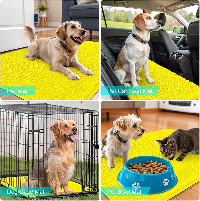 OLANLY Dog Door Mat for Muddy Paws 36x24, Absorbs Moisture and Dirt, Absorbent - Image 7