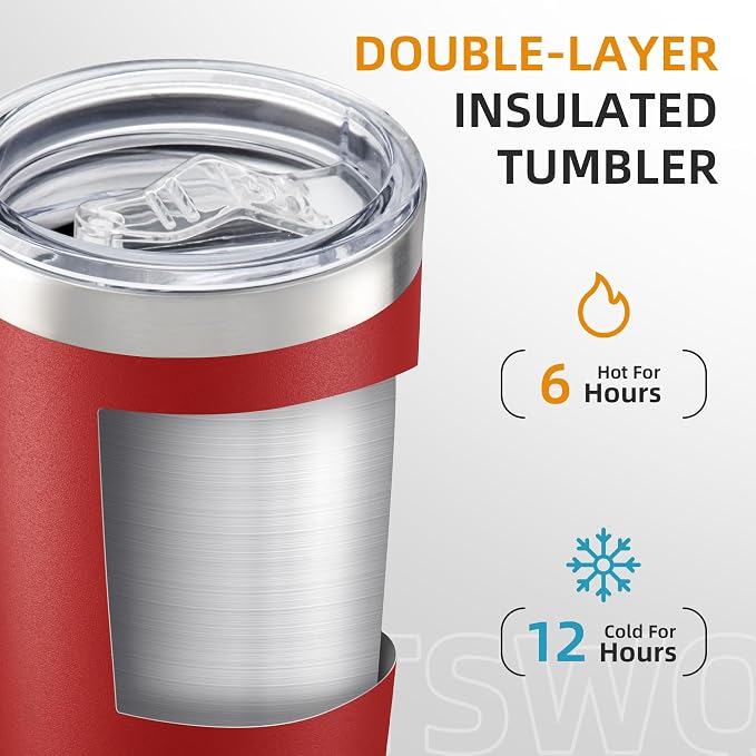20 oz Tumbler with Lid Stainless Steel Insulated Tumblers, 1 Pack | Leak Proof - Image 2