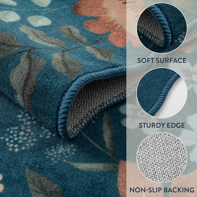 Lahome Floral Kitchen Runner Non-Slip, 2X6 Soft Washable Hallway Runner Rug - Image 7