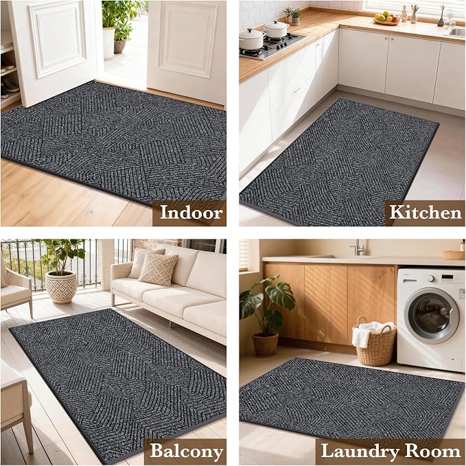 Indoor Door Mat 24"x36", Low-Profile Welcome Front Door Mat Indoor Entrance - Image 8