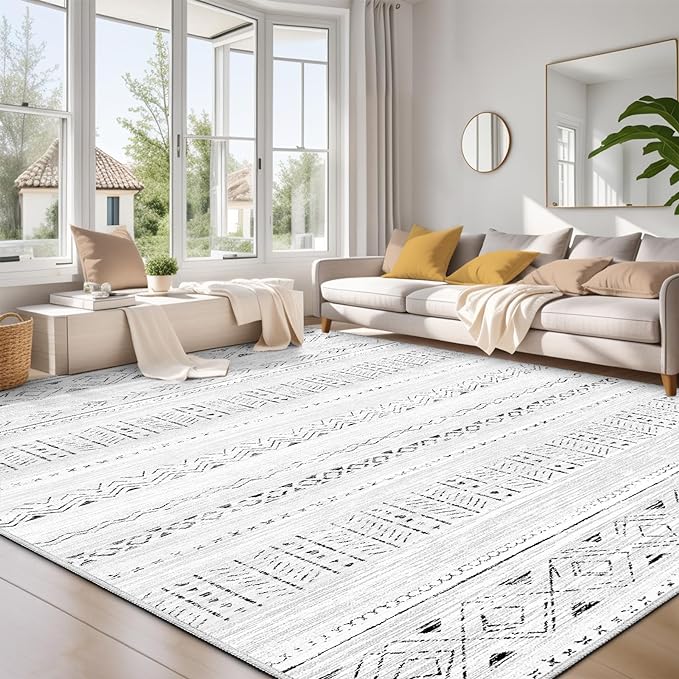 cotiled 9x12 Area Rugs Living Room Rug: Washable Boho Rugs by COTILED