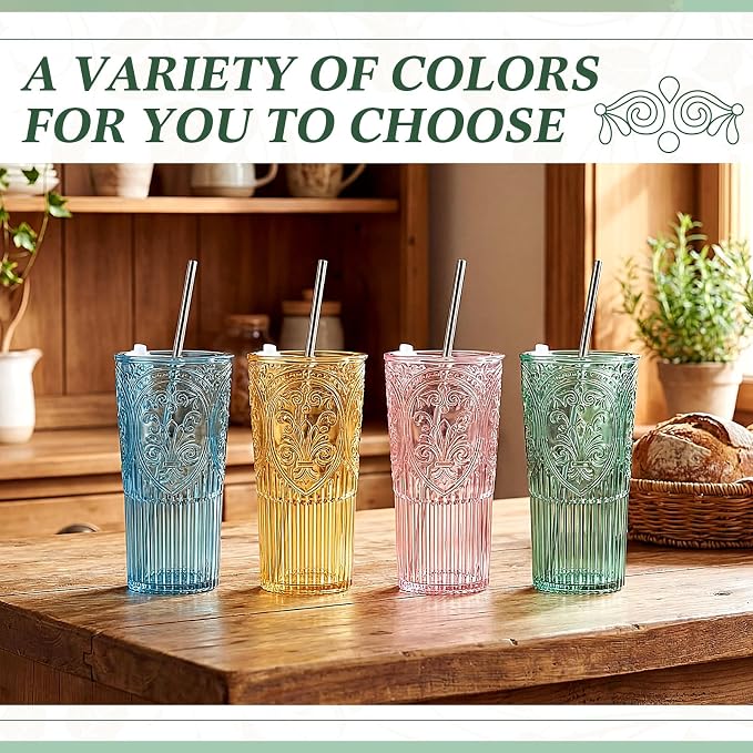 16 Set 20oz Vintage Plastic Tumbler - Image 4