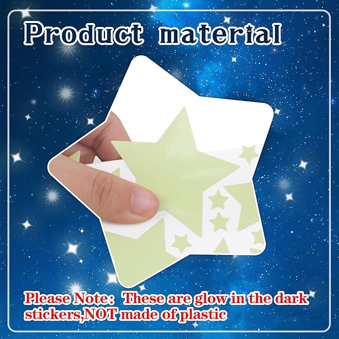 492Pcs Glow in The Dark Stars for Ceiling Moon and Space Wall Decals Glowing Galaxy Universe Planet Wall Stickers Kids Boys Bedroom Living Room Decor