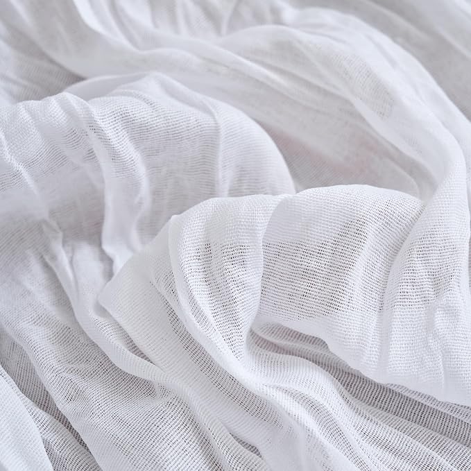 Asee'm Ivory White Cheesecloth Table Runner Summer 10FT Gauze Sheer Rustic | - Image 5