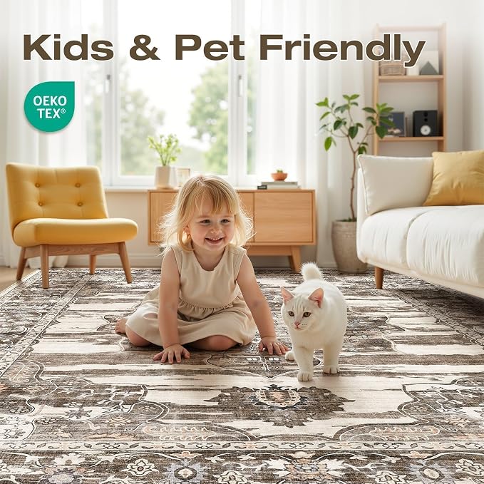 Washable 5x7 Area Rug for Living Room - Image 4