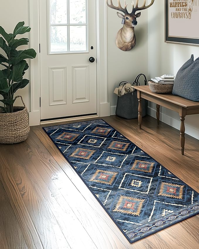 BESTSWEETIE Area Rug 2x10 Rug Machine Washable Non-Slip Low Pile Print Pattern - Image 8