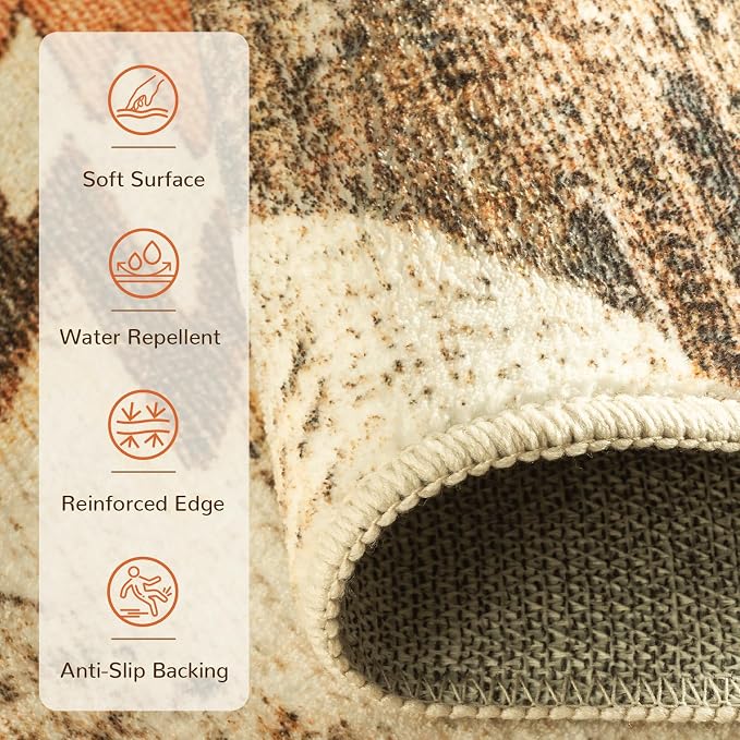 BESTSWEETIE Area Rug 2x5 Rug Machine Washable Non-Slip Low Pile Print Pattern - Image 2