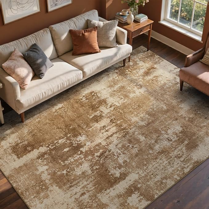 4x6 Ft Area Rugs for Living Room, Soft Non-Slip Washable Rugs Modern Abstract - Image 2