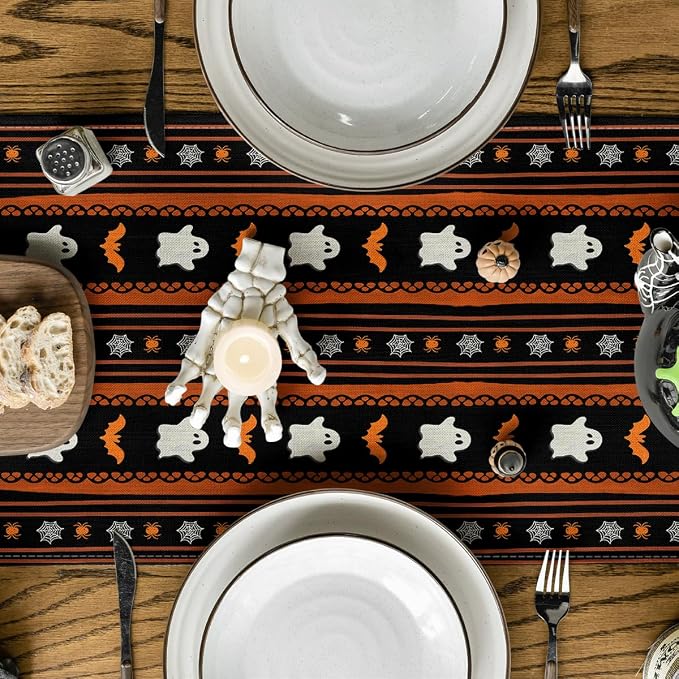 Artoid Mode 210 GSM Halloween Table Runner 13x120 Inch Home Party Decor | - Image 3