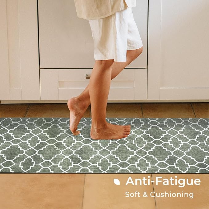 FRESHMINT Kitchen Mat Set of 2, Anti-Fatigue Cushioned Kitchen Mats - Image 3