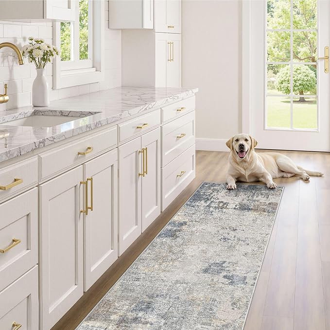 UERMEI 2x8 Washable Runner Rug for Hallway, Non Slip Low Pile Kitchen Carpet - Image 4