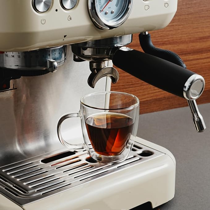 CNGLASS Insulated Espresso Glass Mugs 5.4oz/160ml, Small Clear Coffee Mugs Set - Image 3