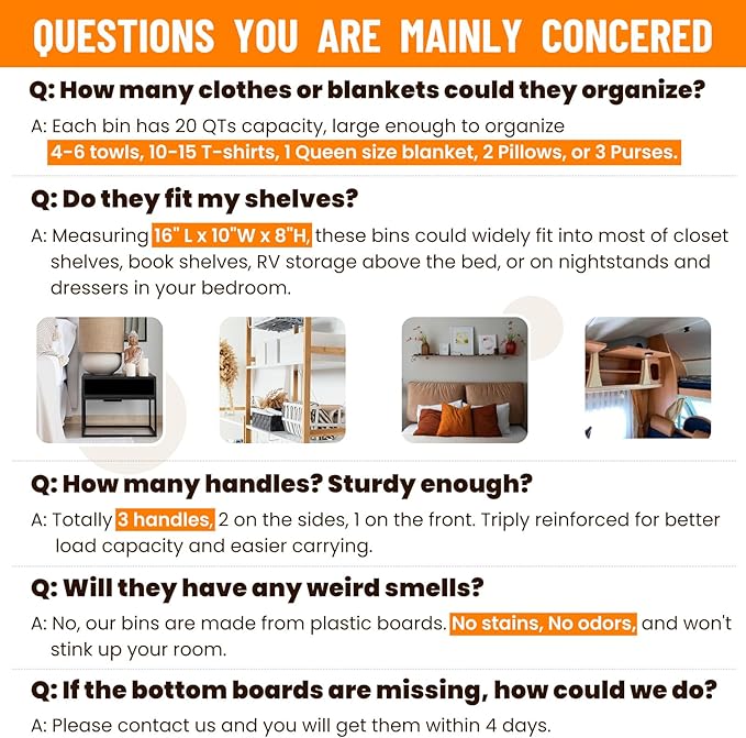 Criusia Closet Organizers Bins 4 Pack - Large Closet Shelf Organizer with Handles - Fabric Trapezoid Home Organization and Storage Baskets for Organizing Clothes Toy Blanket Towel Purse Hats