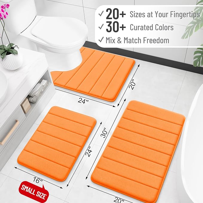 OLANLY Memory Foam Bath Mat 44x32, Super Soft Absorbent Bathroom Rugs, Quick Dry - Image 2