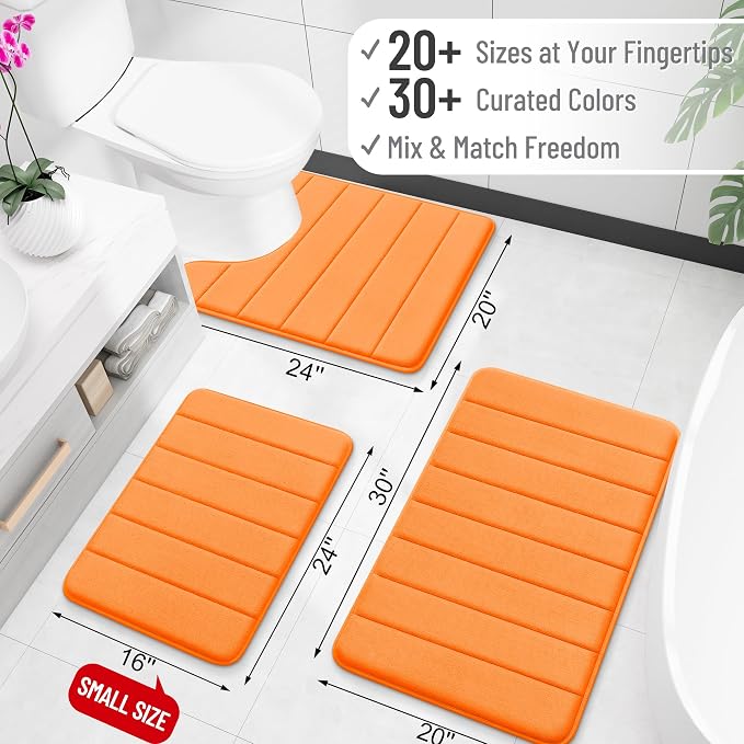 OLANLY Memory Foam Long Bathroom Rugs Runner 47x17, Super Soft Absorbent Bath - Image 2