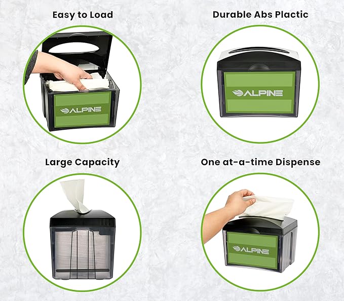 Alpine 3 Pack Tabletop Commercial Napkin Dispenser Restaurant Napkin Holder - Image 2