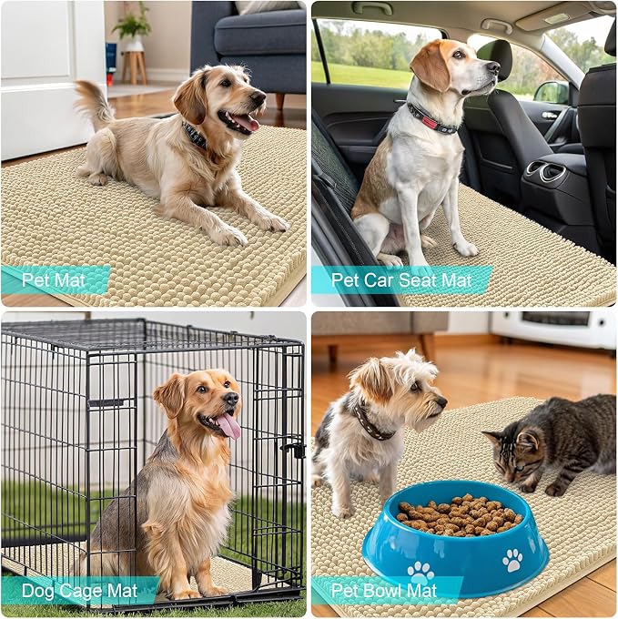OLANLY Dog Door Mat for Muddy Paws 35x24, Absorbs Moisture and Dirt, Absorbent - Image 7
