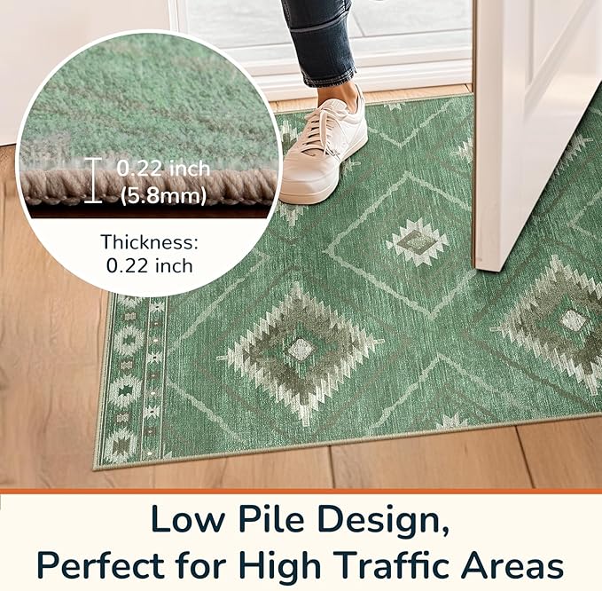 BESTSWEETIE Area Rug 5x7 Rug Machine Washable Rug Non-Slip Low Pile Print - Image 7