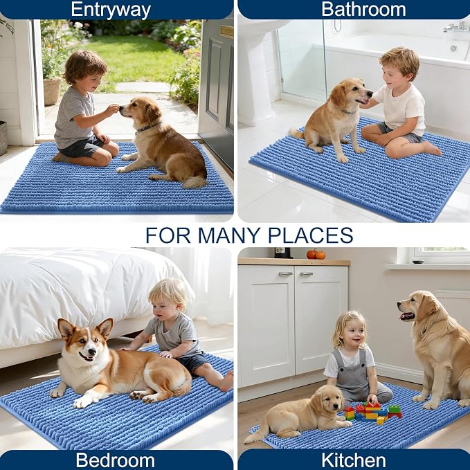 OLANLY Dog Door Mat for Muddy Paws 34x21, Ultra Absorbent Chenille Mud Doormat - Image 8