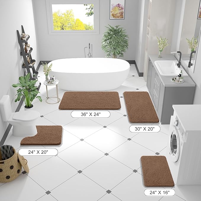 OLANLY Large Bathroom Rugs 44x32, Extra Soft Absorbent Chenille Bath Rugs - Image 2
