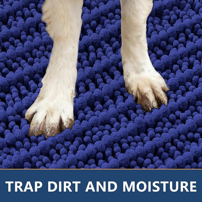 Smiry Dog Door Mat for Muddy Paws 47x24, Absorbent Dirt Trapper, Non-Slip - Image 4
