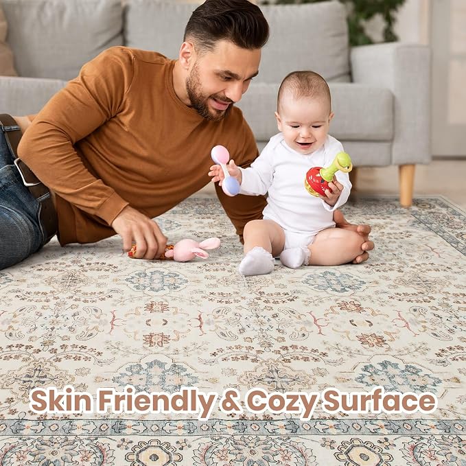 Vintage Living Room Area Rug 7x9 - Image 4