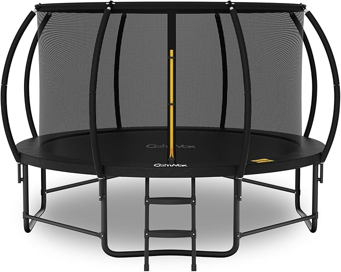 14FT 12FT 10FT 16FT Trampoline with Safety Enclosure, Anti-Rust Coating – ASTM Certified, Heavy-Duty Outdoor Trampoline with Ladder – for Kids & Adults