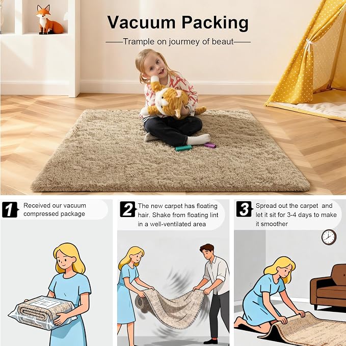 4x6 Rugs for Bedroom, Fluffy Area Rugs for Living Room, Small Fuzzy Shag Soft - Image 5