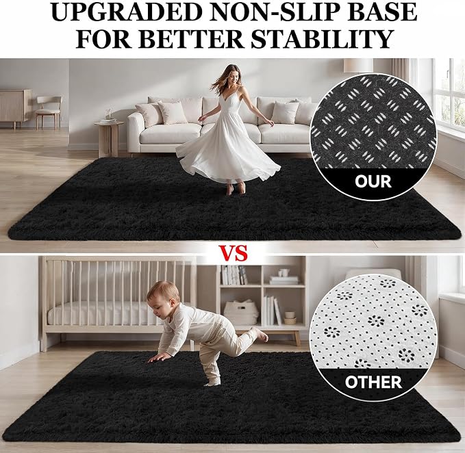 8x10 Area Rugs for Living Room Bedroom: Soft Fluffy Shag Rugs Upgrade Non-Slip - Image 8